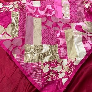 Coach 100% silk pink scarf NWOT